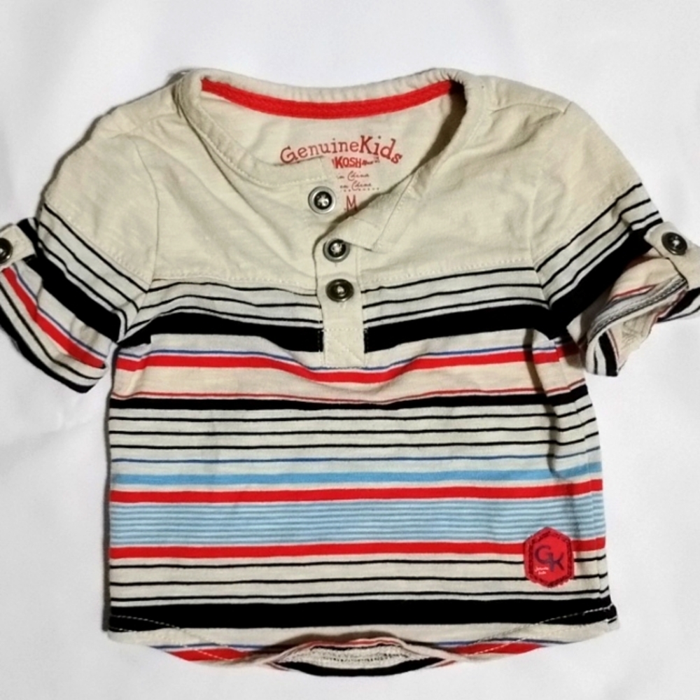 Genuine kids by Osh Kosh B'gosh 12 months striped shirt with button front #A34